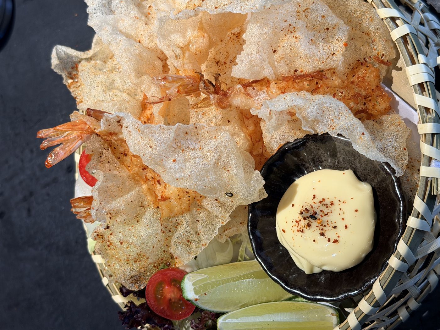 Crispy prawns served at BONG BONG HOTPOT