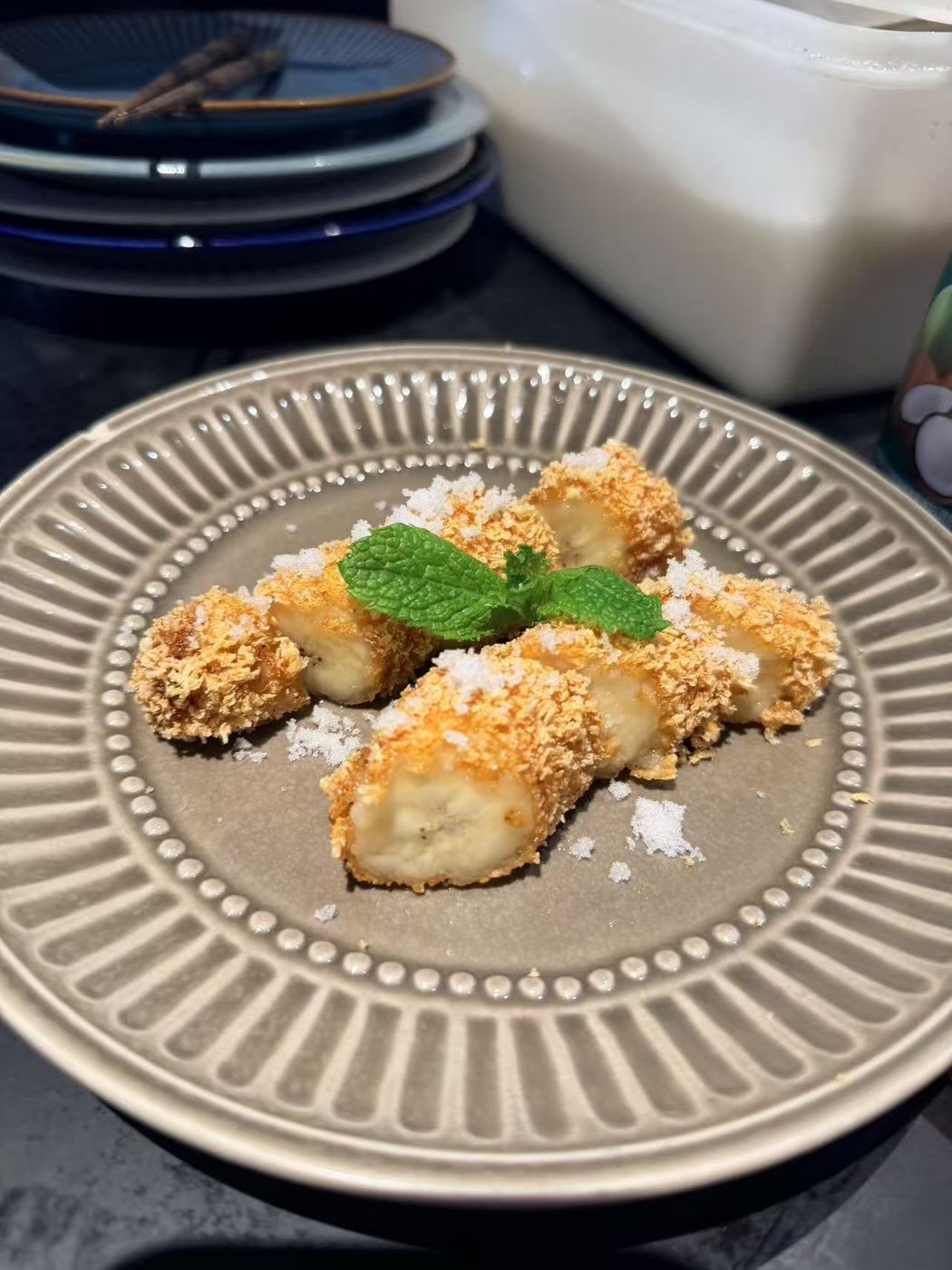 Fried banana dessert at BONG BONG HOTPOT